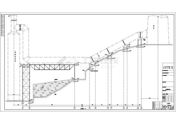 钢结构混凝土烟道支架建筑结构图-图二