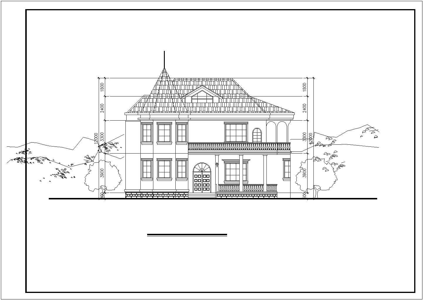 某市高档二层别墅建筑设计图纸（共6张）