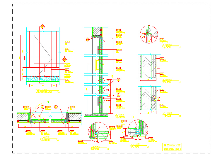 某酒店首层大堂处大门节点大样图纸