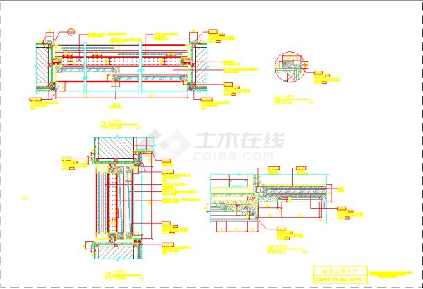 某酒店消防栓门及音控室观察窗节点大样图-图一