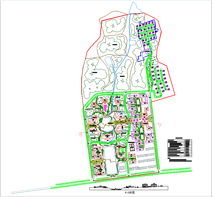 某地生态养生园修建性详细规划CAD图纸