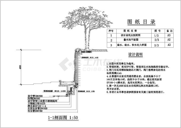 【江苏省】某城市水景工程设计图纸-图一