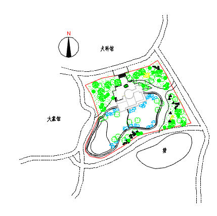 某地小型犀牛馆建筑设计总规划平面图-图一