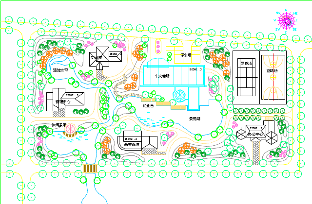 某地大型休闲中心景观建筑设计规划图_图1