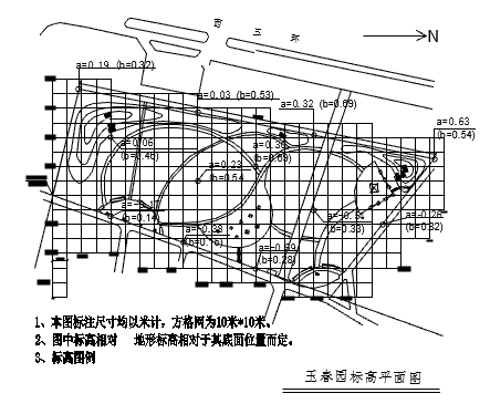 某地大型玉春园土建框架设计总平面图-图一