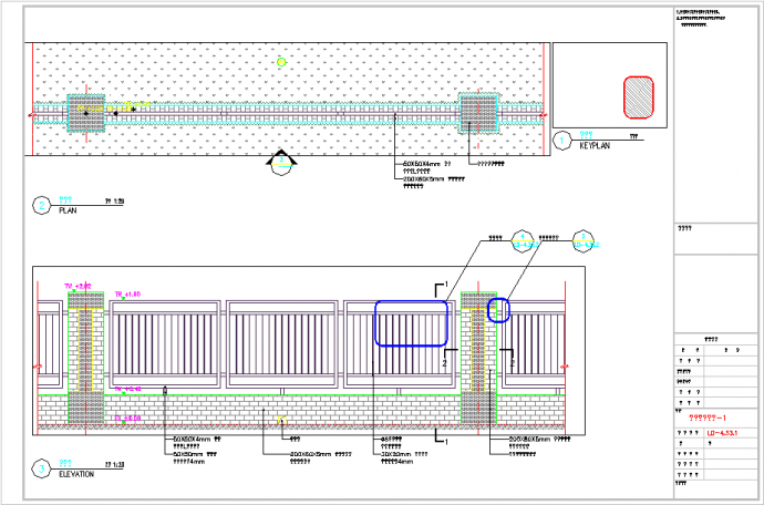 铁艺围墙建筑结构CAD示意图_图1