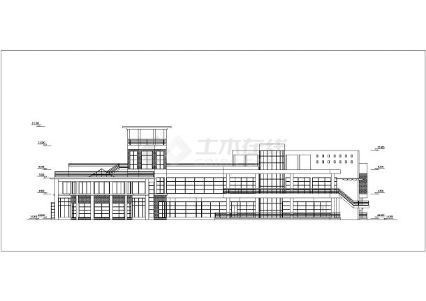 某市大型豪华会所建筑设计图纸（共8张）-图二
