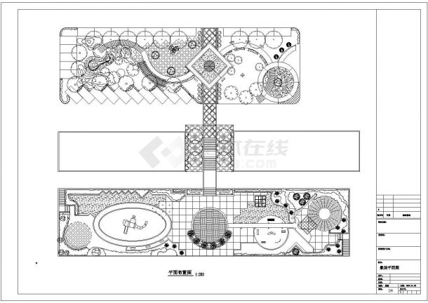 某地中心绿地绿化详细总平面布置图-图一