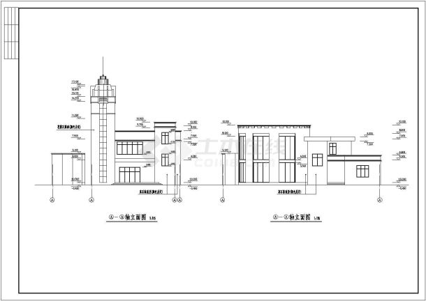 某地大型文化广场建筑设计施工图纸-图二