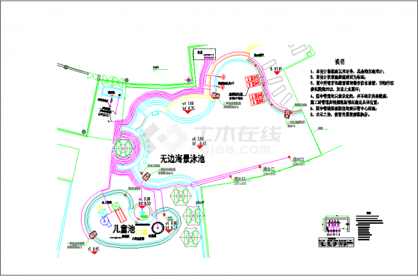 某别墅群会所室外游泳池一体化处理器图纸-图一