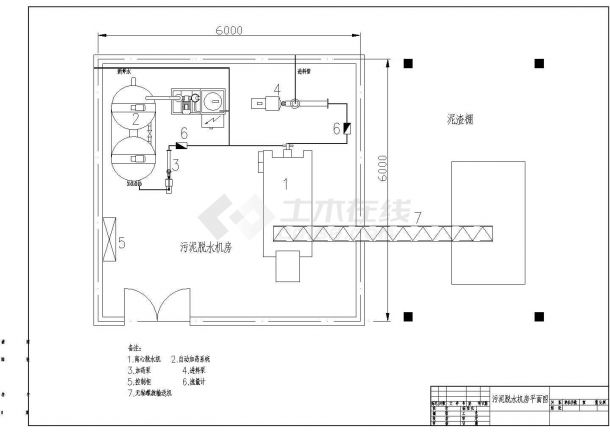 某地某厂房离心脱水工艺给排水大样图-图一