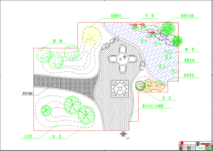 某地某小区屋顶花园景观设计图CAD图纸_图1