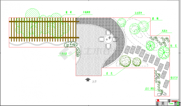 某地某小区屋顶花园景观设计图CAD图纸-图二