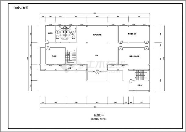 某市区农业展示中心初步建筑设计CAD参考图-图二