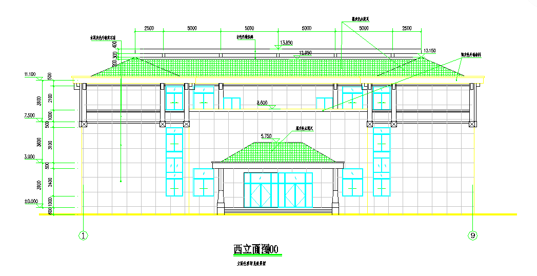 仿古式村部落建筑施工图