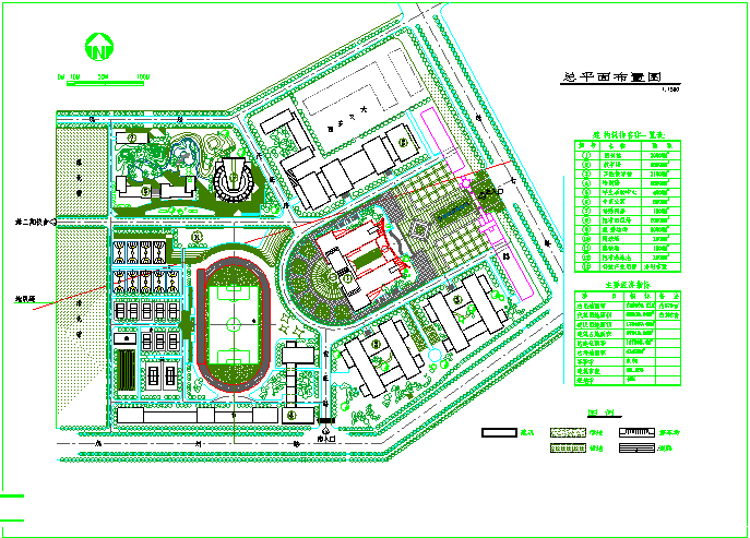 某地区某大学总体设计规划方案图纸_图1