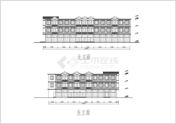 三层小型超市建筑设计图纸（共4张）-图一