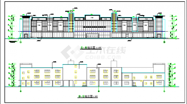 某三层购物商场建筑设计图纸（含大样图）-图一