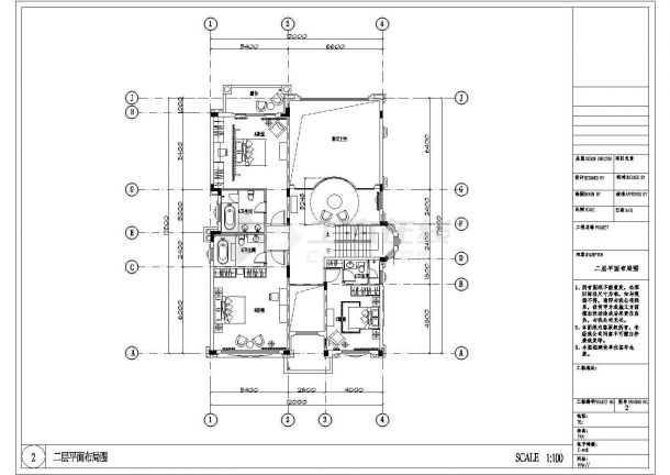 某小区美式古典别墅设计施工图（全套）-图二