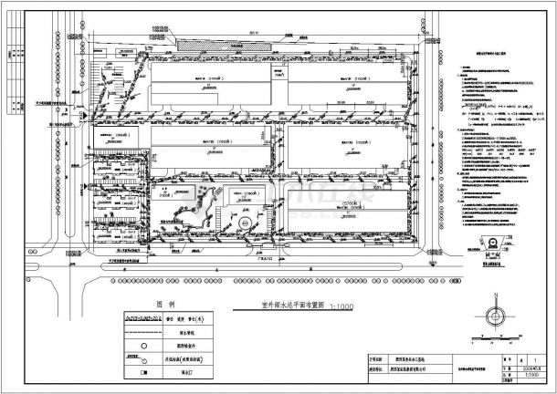 【肥西县】某食品基地下室外管网规划图-图一