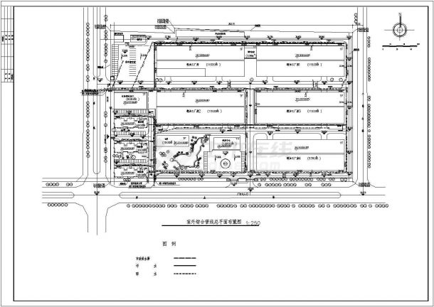 【肥西县】某食品基地下室外管网规划图-图二