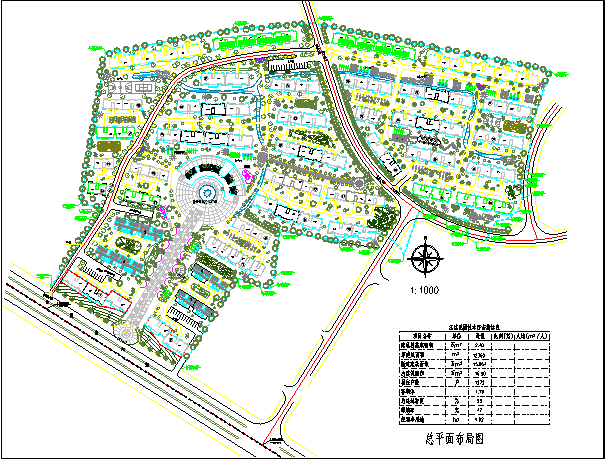某地区江信花园规划设计总平面图纸_图1