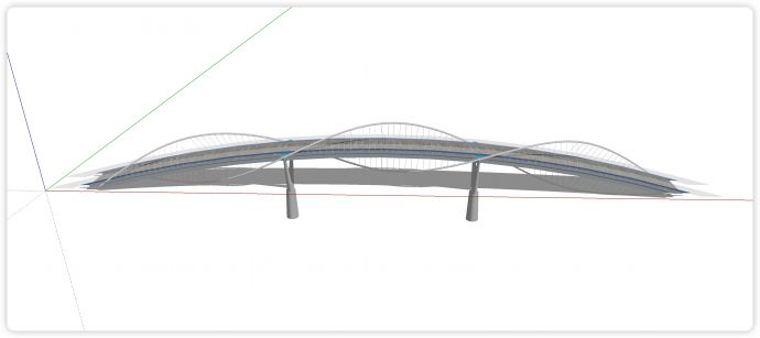 螺旋体钢结构围栏景观桥su模型_图1