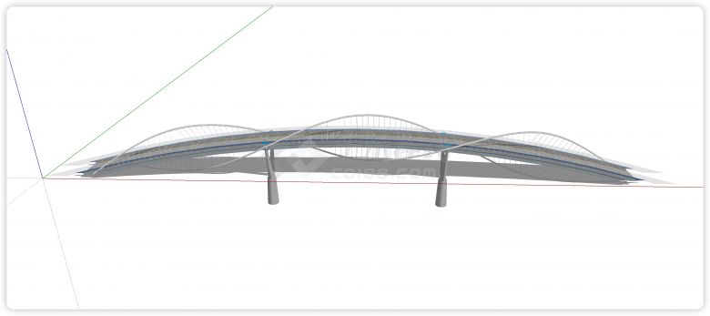 螺旋体钢结构围栏景观桥su模型-图一