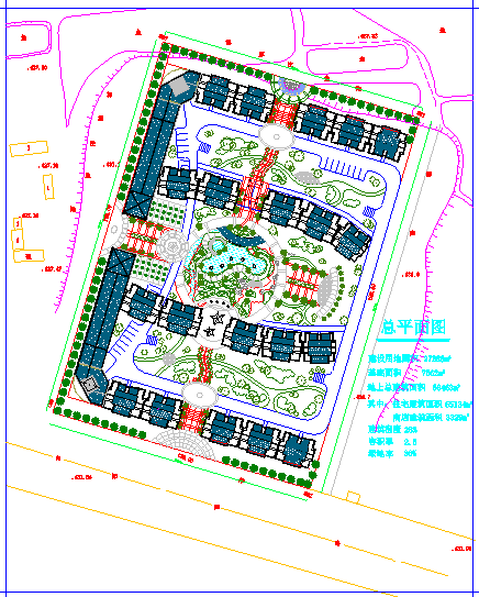 【山西省】某地区大型小区建筑规划图_图1