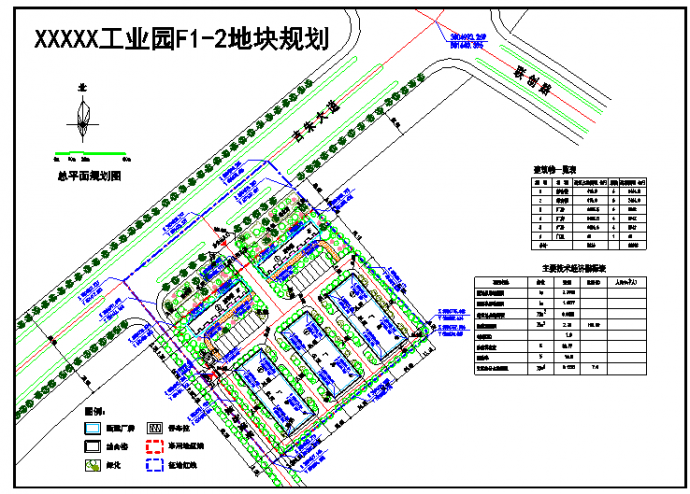 某地区大型地块工业园详细规划图纸_图1