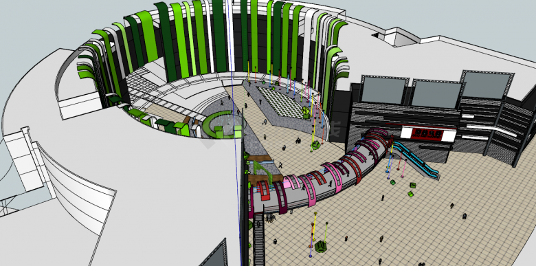 南岸发展区商业步行街方案设计su模型-图二