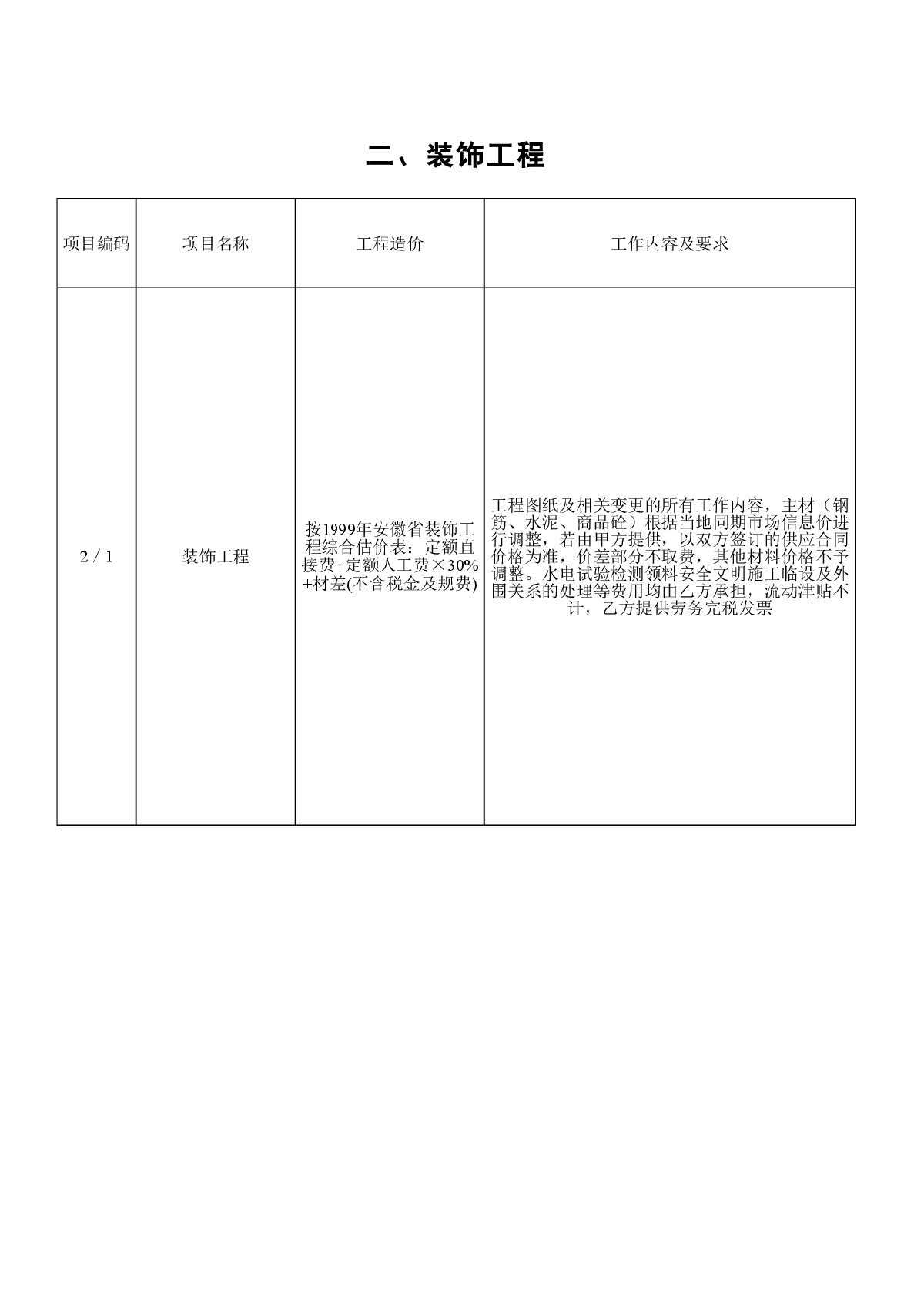 中铁某企业常用单包工价格定额-图二