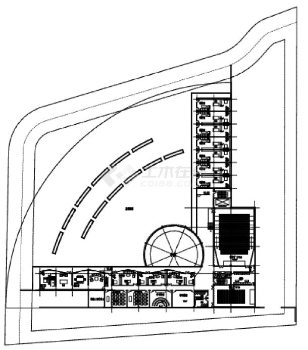 某艺术馆-三层建施平面CAD图-图一