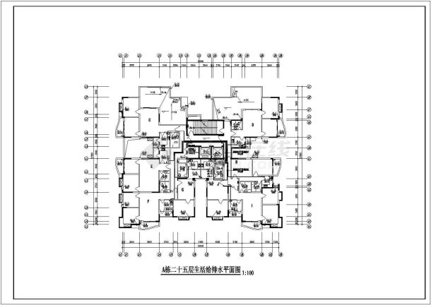 某二十五层住宅楼给排水施工设计图纸-图一