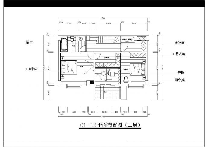 一室两室三室住宅户型装修施工方案图_图1