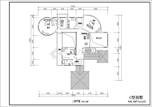 多种经典别墅户型建筑CAD布置图-图二
