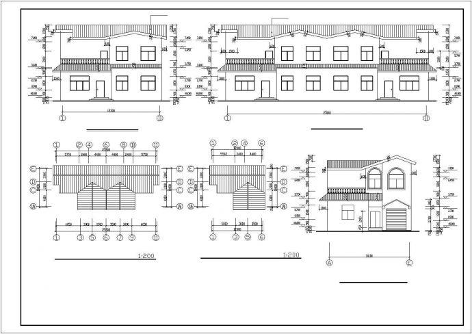 某市高档别墅建筑设计施工图纸（共9张）_图1