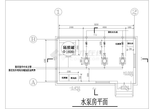 【江苏省】某中型水泵房给排水设计图纸-图二