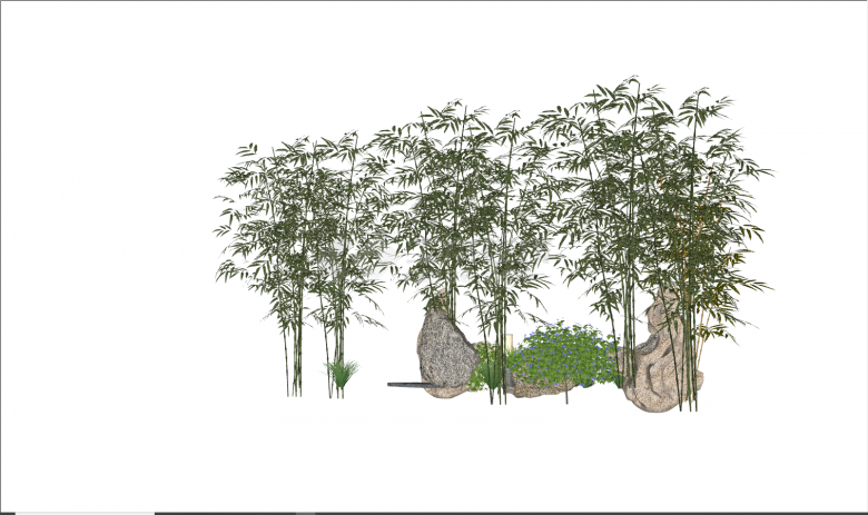 现代公园景观竹子盆栽su模型-图二