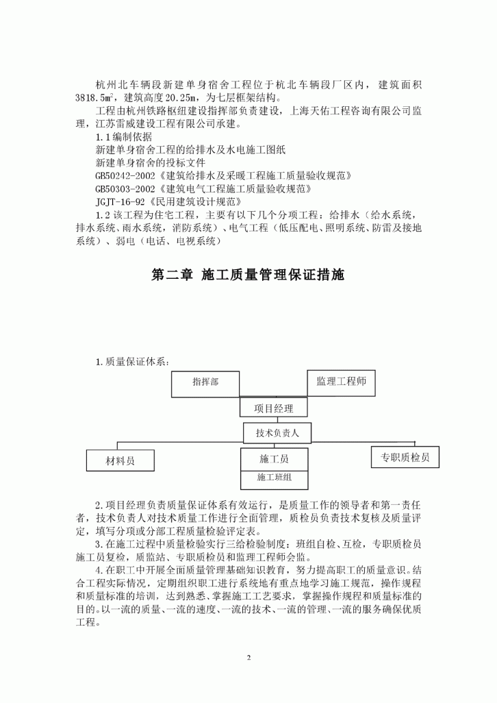 杭州北车辆段新建单身宿舍工程水电专项施工方案-图二