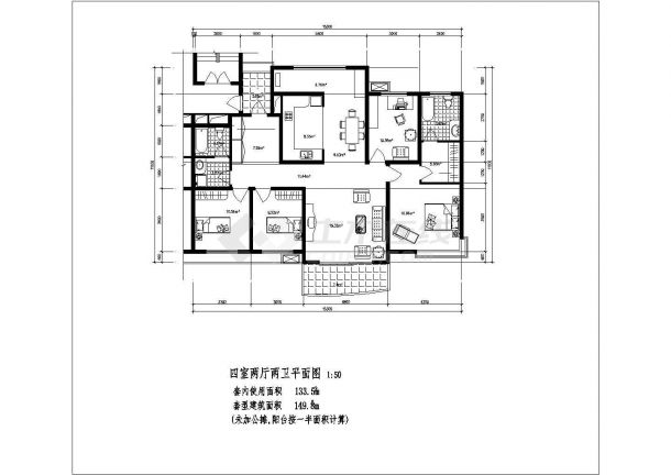 【北京】高档独栋别墅建筑户型设计图-图二