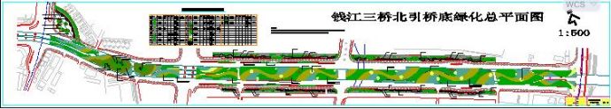 钱江三桥北引桥底绿化设计图纸（共4张）_图1