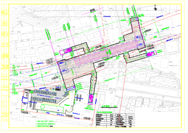 南方某地区地铁平面详细规划设计图-图一