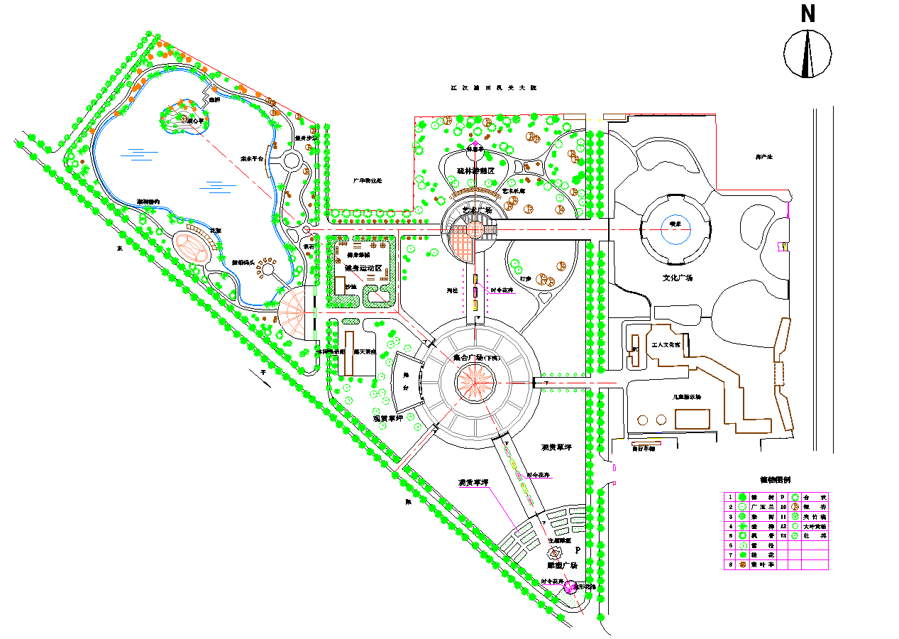 【江汉市】某地区城市广场规划总图