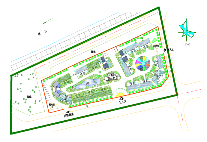 某地区大型民族新村景园详细规划设计图_图1