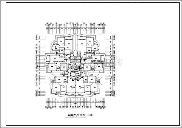 【天津】某小高层住宅楼电气设计图纸-图一