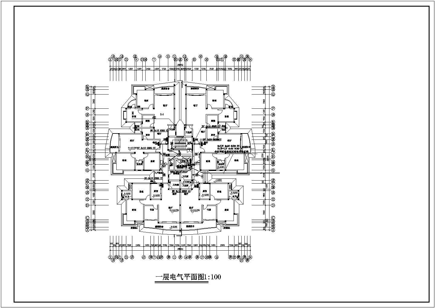 【天津】某小高层住宅楼电气设计图纸