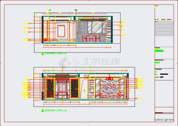 高端楼盘样板房装修施工立面CAD参考大祥图-图一
