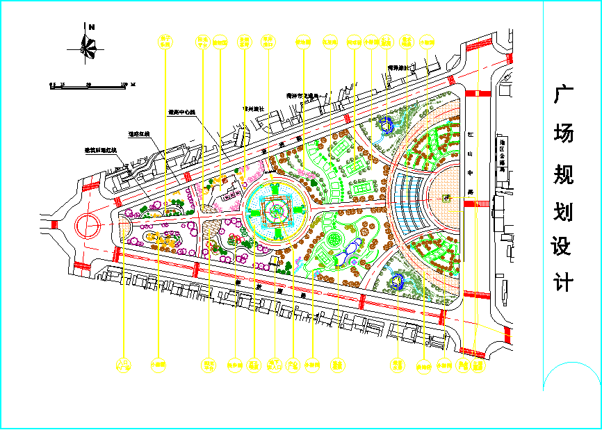 【兰州市】某地区广场规划设计总图纸
