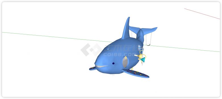可爱海豚攀爬滑梯儿童活动场地su模型-图二